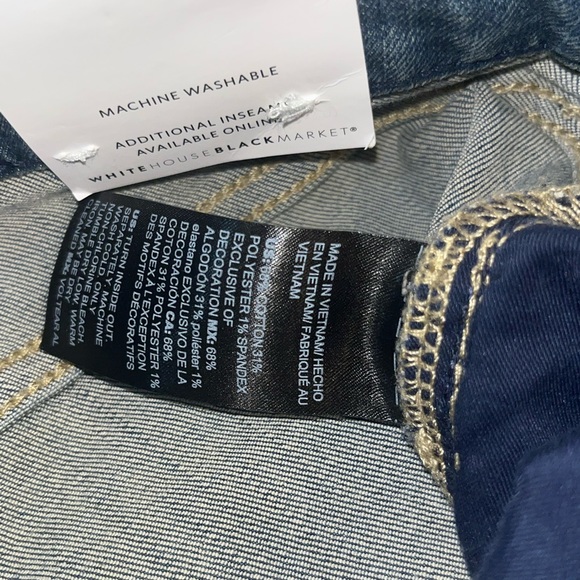 White House Black Market Sculpt Skinny Cropped Jeans High waisted Size 00 Denim - Picture 7 of 11